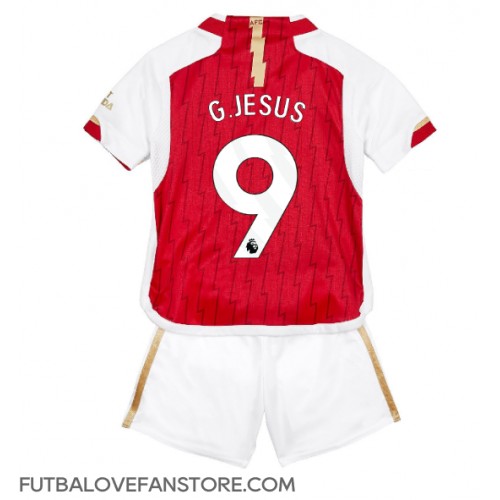 Arsenal Gabriel Jesus #9 Domáci Detský futbalový dres 2023-24 Krátky Rukáv (+ trenírky)